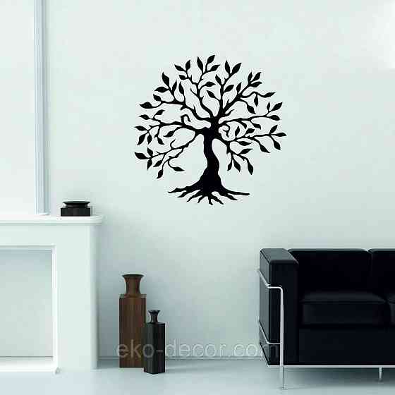 Декоративне настінне Панно «Дерево серце» Декор на стіну 70*33 см, Чорний Київ