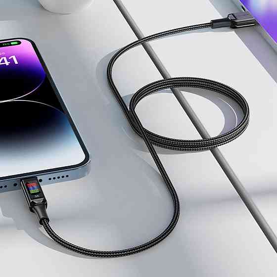 Кабель USB - Type-C ACEFAST C7-04 3A 1.2m nylon zinc connectors LED Black 6974316282785 Одесса