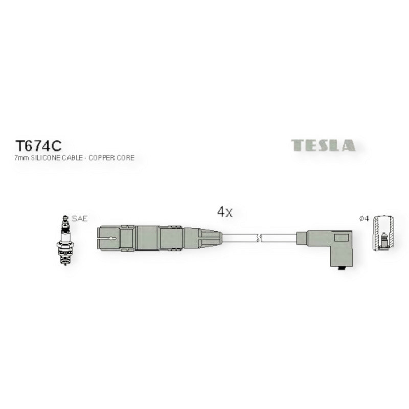 Провода Шкода Octavia (98-10), Фольцваген Бора (98-05) 1.6 AKL (Медь) (TESLA) высоковольтные Мукачево - изображение 1