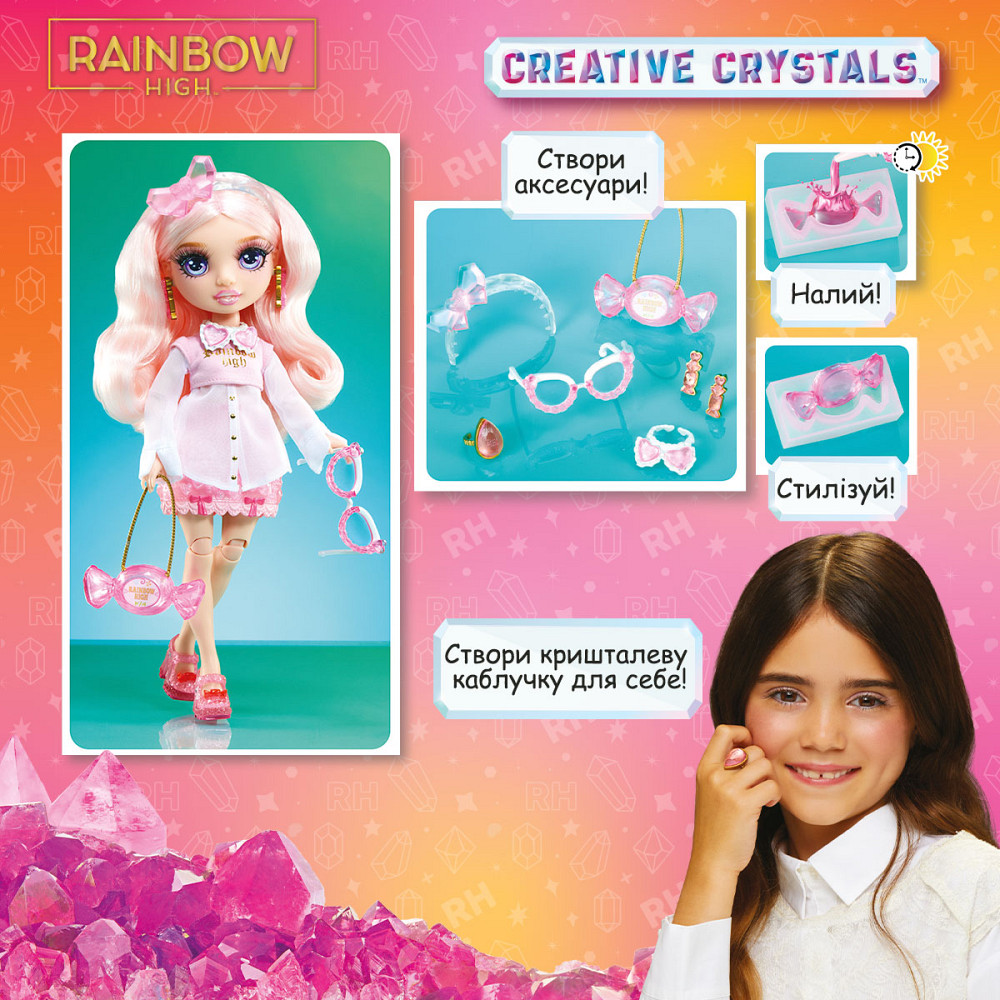 Ігровий набір з лялькою Rainbow High серії Creative Crystals - Белла Дніпро - фото 11