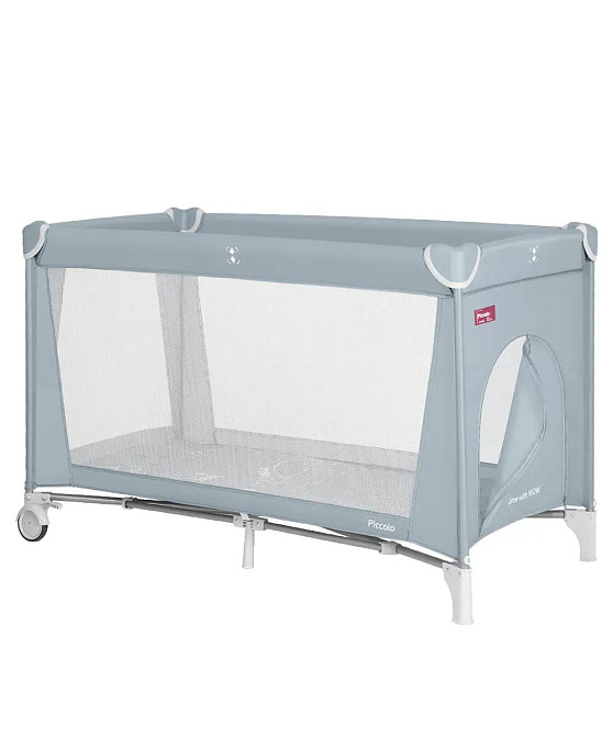 Манеж дитячий ігровий з матрацом і сумкою для транспортування Piccolo Ash Grey 125*65 см CARRELLO сірий Кривий Ріг - фото 3