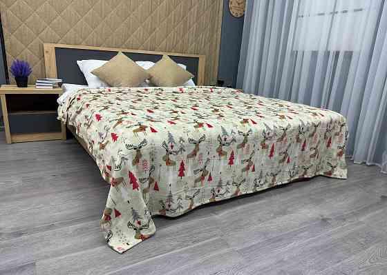 Плед-покривало Decorator WellSoft 150х210 см з різдвяним принтом Кремовий (87-176) Київ