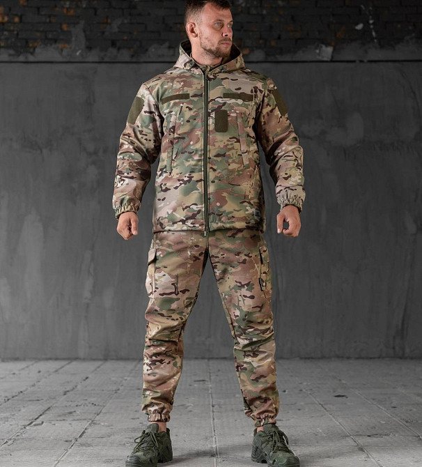 Зимовий тактичний чоловічий костюм Softshell (куртка та штани) Мультикам XXXL Вінниця - фото 2