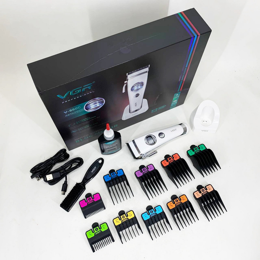 Машинка для різних стрижок акумуляторна, Професійний тример з насадками, Миюча машинка для стрижки HV-79 Львів - фото 8