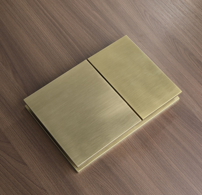 Панель змиву Koer KT-0610-12 240x160x32mmmm пластикова, кнопка квадратна (колір матове золото) (KR6137)   ( 26876 ) Харьков - изображение 2