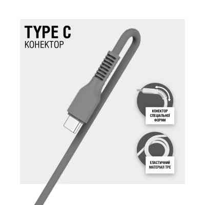 Дата кабель USB 2.0 AM to Type-C 1.2m AL-CBCOLOR-T1BK Black ACCLAB (1283126518232) Винница
