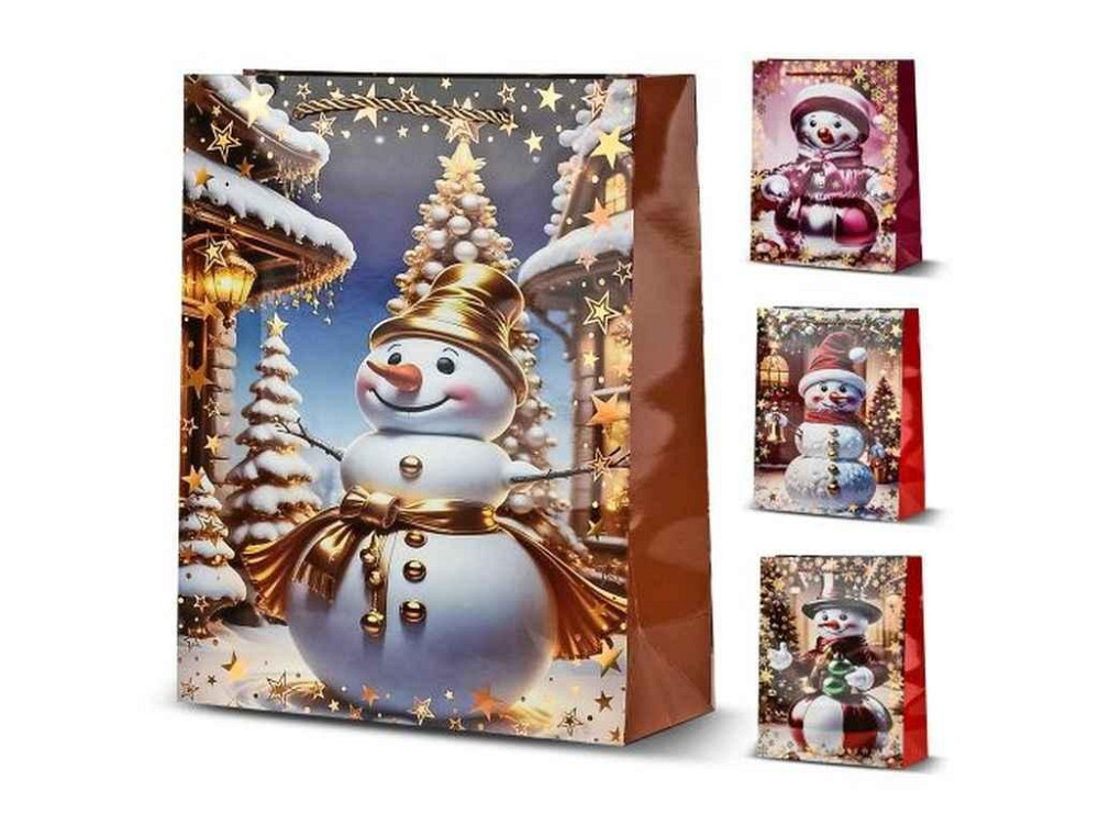 Пакет новорічний S Snowman 18*23*8см паперовий R33006 ТМ STENSON Київ - фото 1