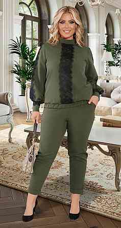 Гарний брючний костюм з мереживом великого розміру (54) Київ
