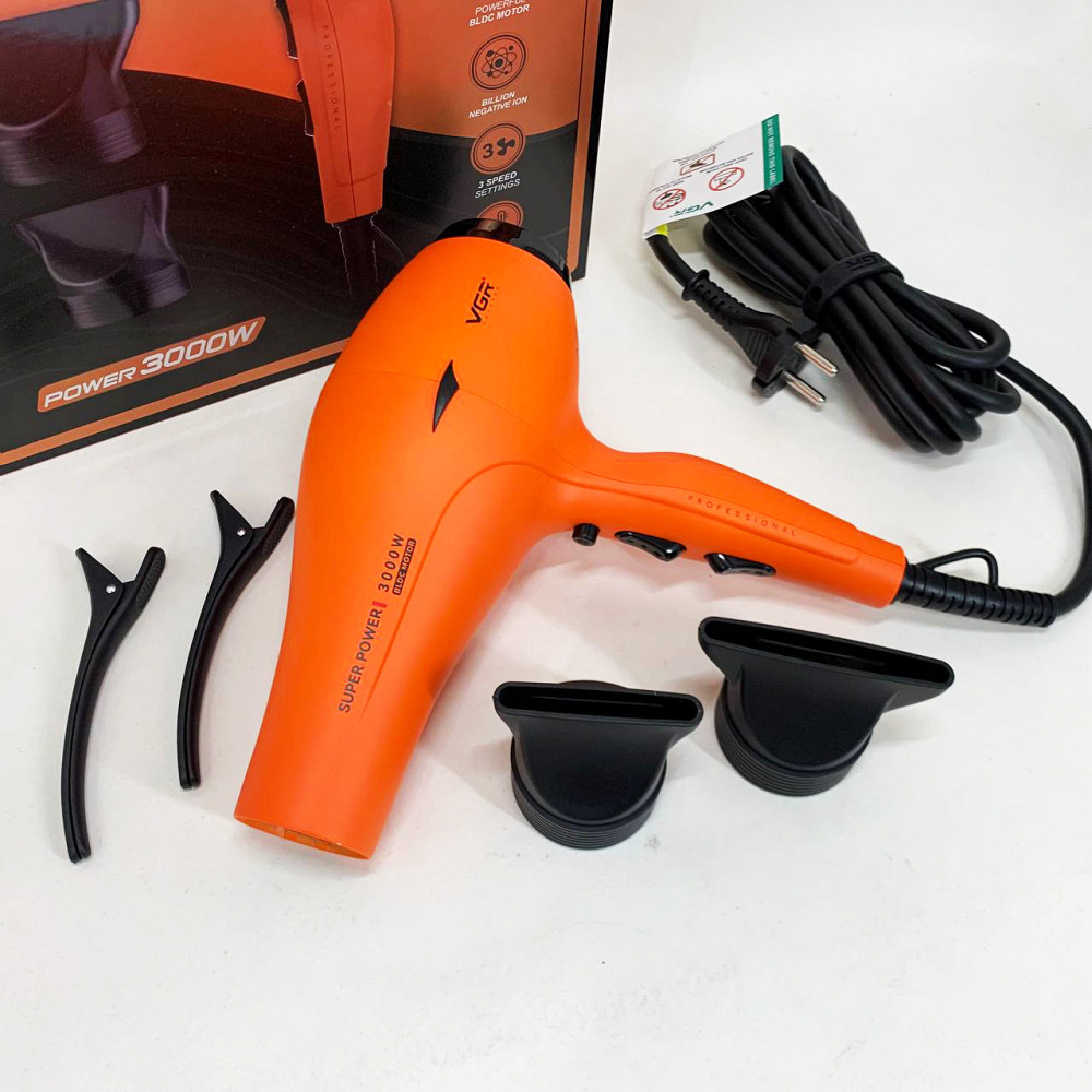 Фен для волос с регулируемой температурой VGR V-406 3000Вт, Фен для укладки волос унивесальный QG-92 Львов - изображение 6