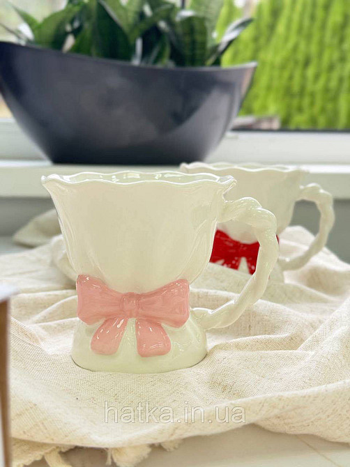 Чашка крухоль кераміка Olens "Рожевий бант" 450 мл 8030-445 Київ - фото 2