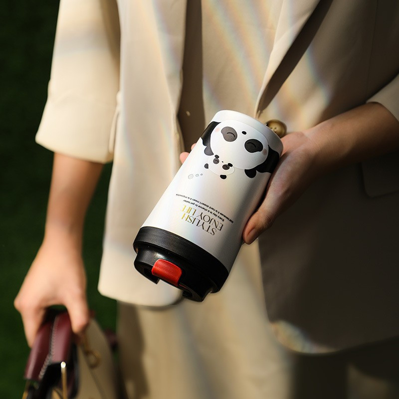 Термочашка Panda з порцелянаовою колбою 380 мл Чорна HP-14-12B Коломия - фото 5