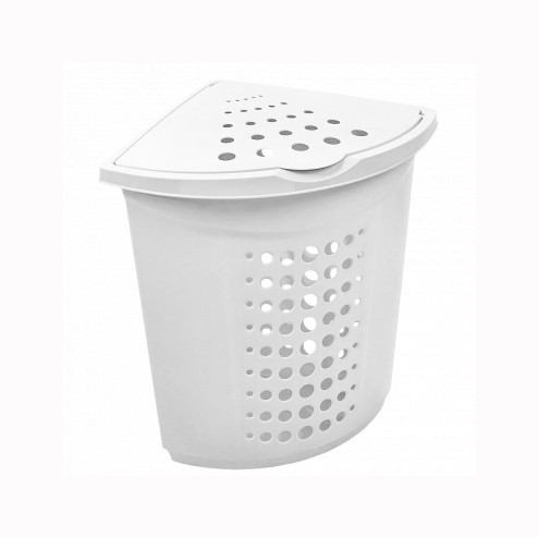 Корзина для белья угловая 45 л белая, Алеана Одесса - изображение 1