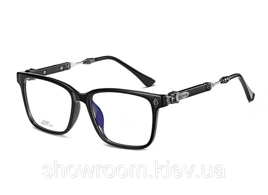 Брендова чоловіча обідкова оправа Chrome Hearts (2272) сірі Київ - фото 1