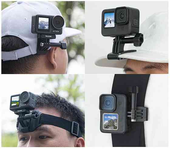 Крепление на голову и кепку для экшн камеры 2в1 Telesin QHM-001 Киев