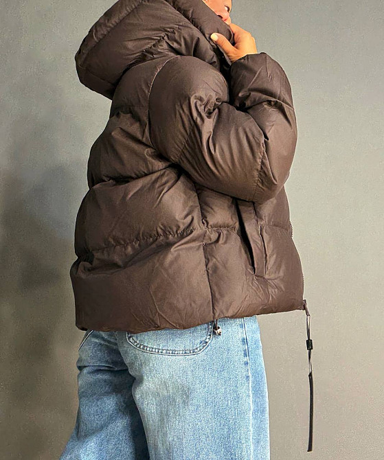 Куртка жіноча Lady Yep 10005 дута пуффер з капюшоном коричнева, коричневий, 46 Київ - фото 4