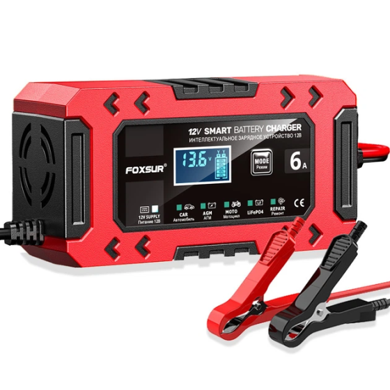 Зарядний пристрій Foxsur 12 V 6 A FBC1206F Червоний Вінниця