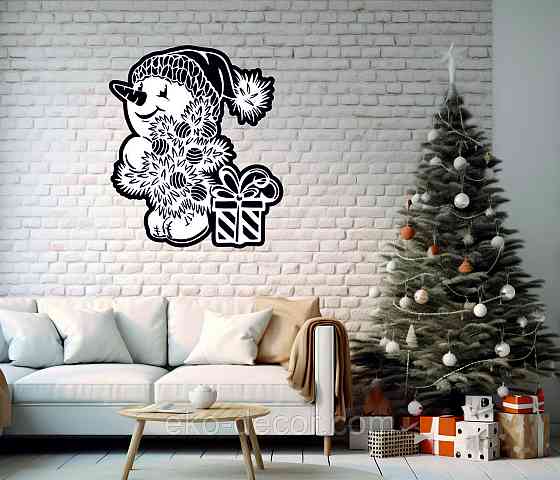 Декоративне настінне Панно «Сніговик», Декор на стіну 70*59 см Київ