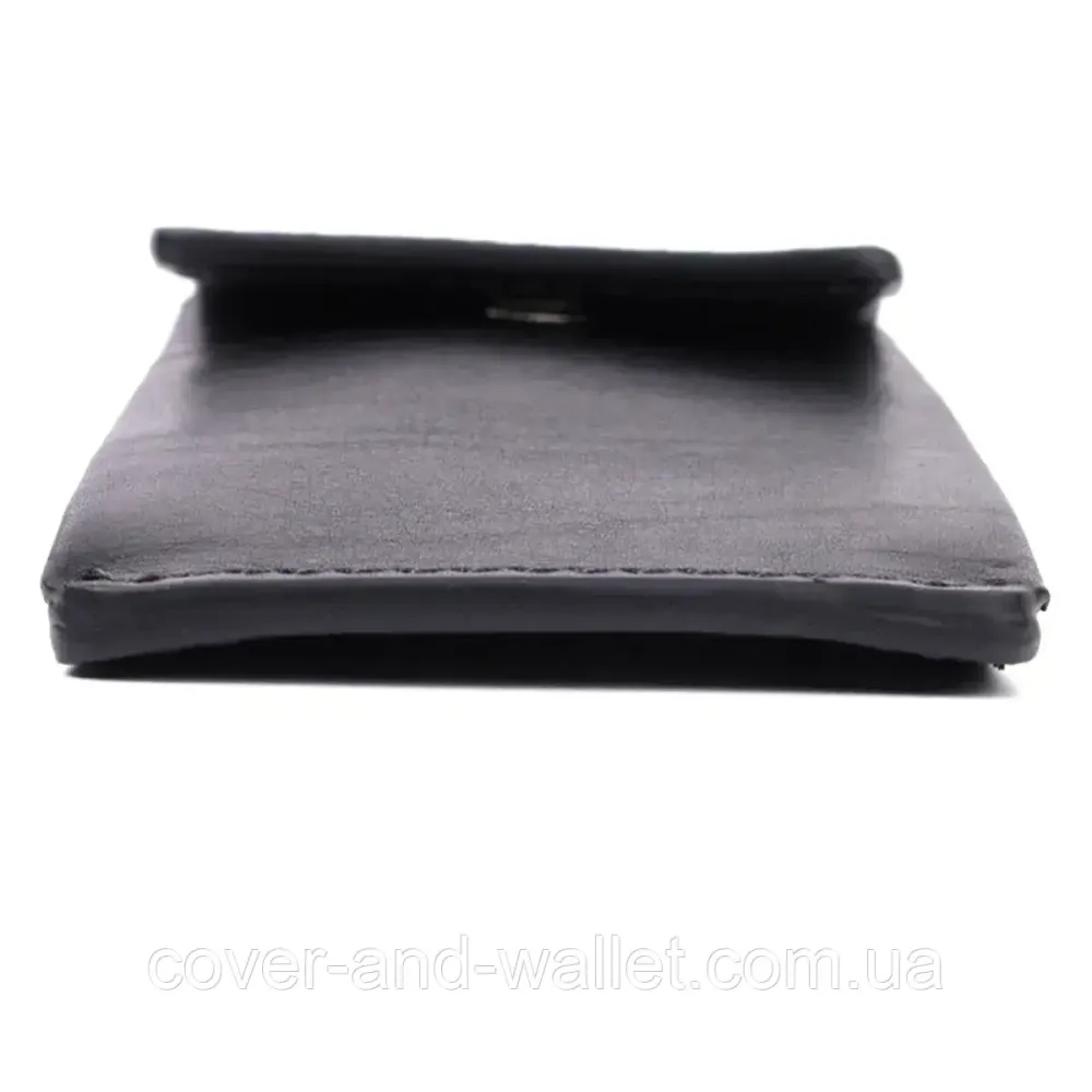 Компактная кожаная ключница с отделениями для карточек черного цвета Grande Pelle Киев - изображение 7