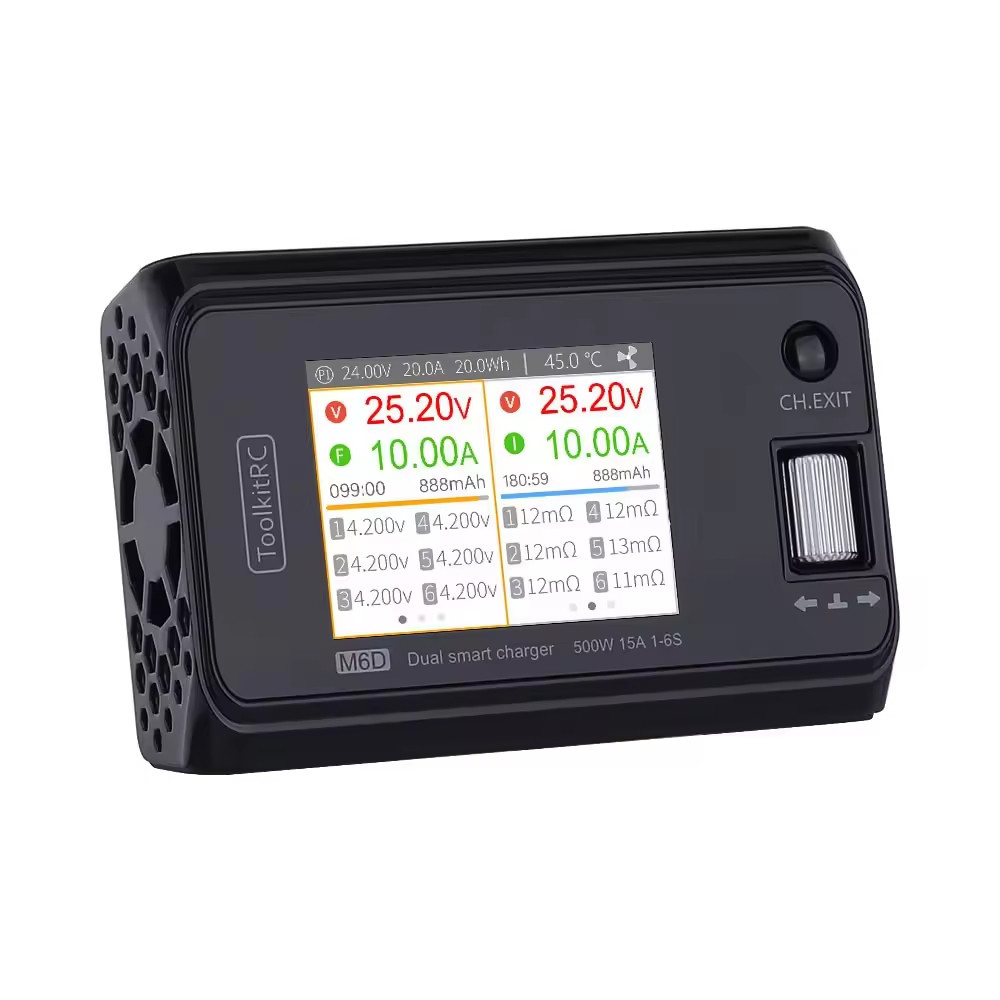 Зарядное устройство ToolkitRC M6D 2 канала 500 Вт 15 А для LiPo, LiHV, Li-ion, NiMh, Pb аккумуляторов 1-6S Киев - изображение 2