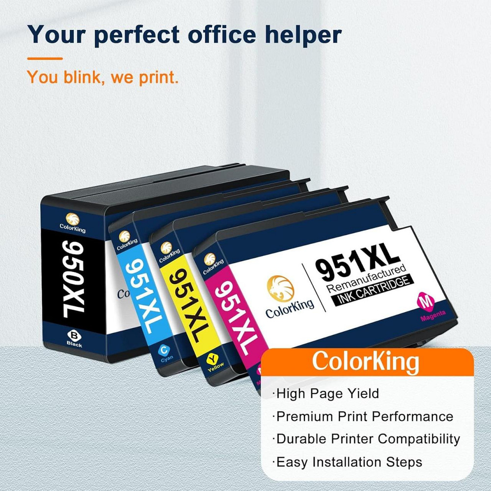 Універсальна упаковка картриджів Colorking 950XL 951XL для HP OfficeJet Pro 8600 8610 8620 8100 8615 8625 8630 8640 251dw 276dw Дніпро - фото 2
