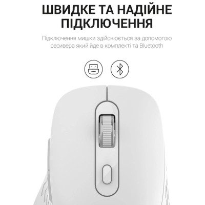 Мышка OfficePro M230W Silent Click Wireless/Bluetooth White (M230W) Винница - изображение 2