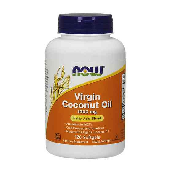 Кокосове масло Now foods Virgin Coconut Oil 1000 mg 120 softgels Луцьк