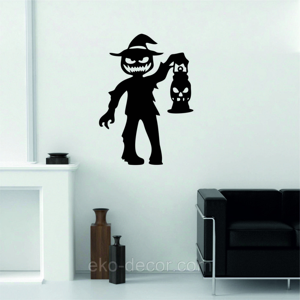 Декоративне настінне Панно «Сілует дітей. Гелловін», Декор на стіну 110*79 см, Чорний Київ - фото 4