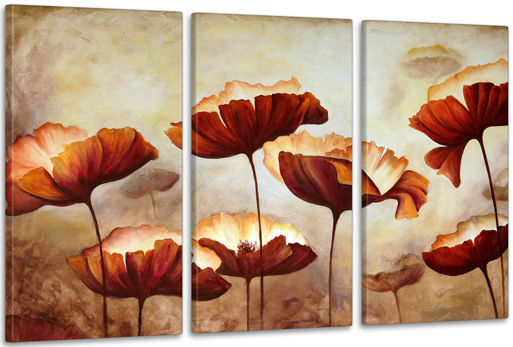 Модульная картина в гостиную / спальню  Маки   ART-007_3A 70х130 см Киев - изображение 1