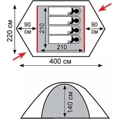 Намет Tramp Rock 4 (v2) Green (TRT-029-green) Вінниця - фото 7