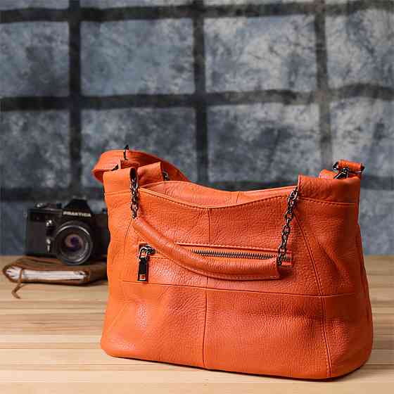 Сумка для жінок з натуральної шкіри Vintage 22990 Помаранчевий Київ
