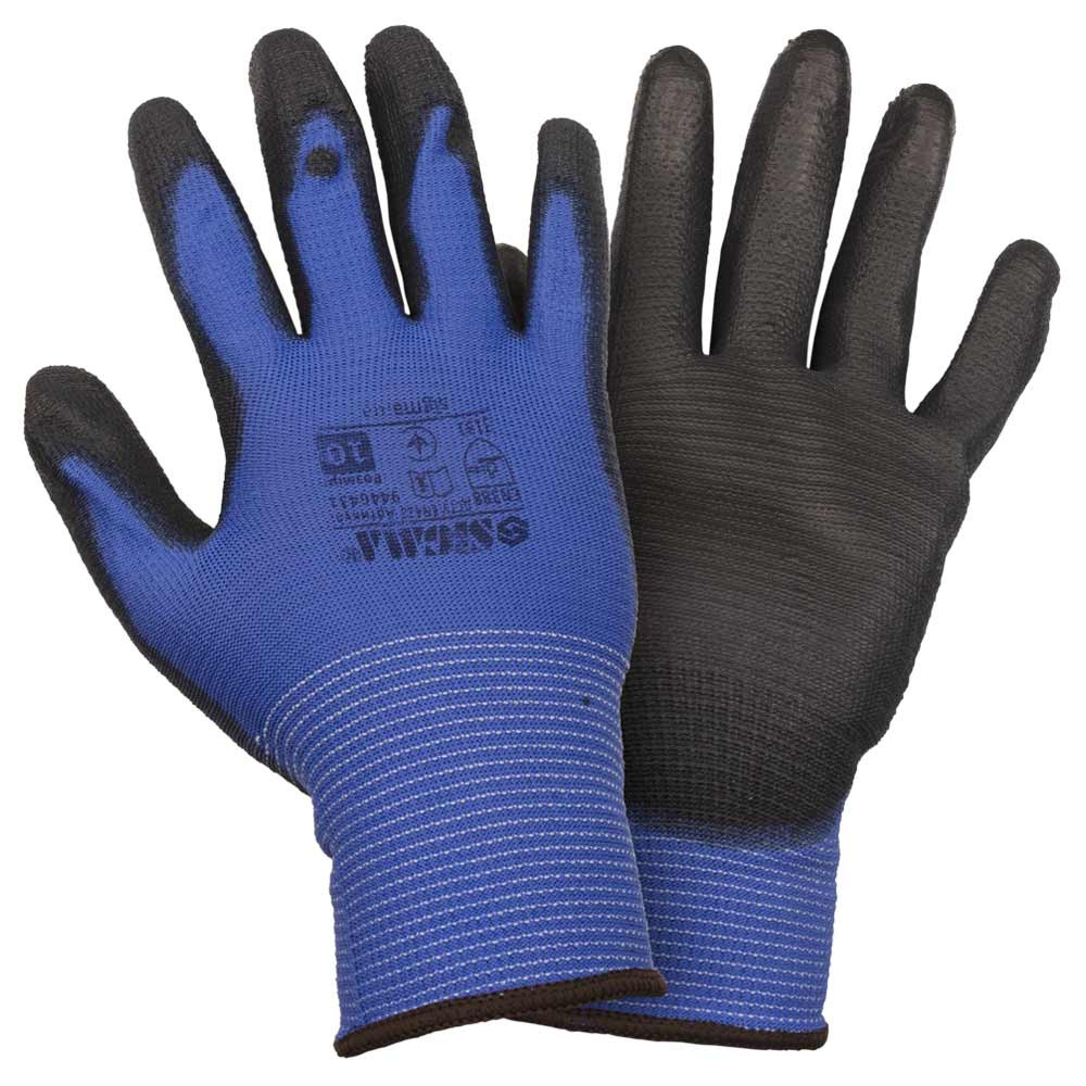 Sigma Перчатки трикотажные с частичным ПУ покрытием р10 (сине-черные манжет) SIGMA (9446431) Киев - изображение 1
