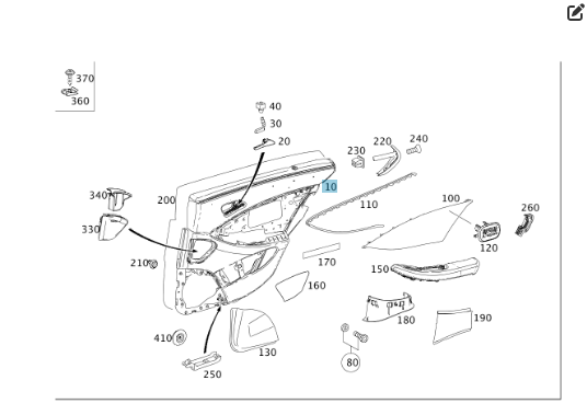 Mercedes-Benz  A2197301262 9E44 Карта задніх правих дверей чорна CLS C219 Одесса - изображение 2