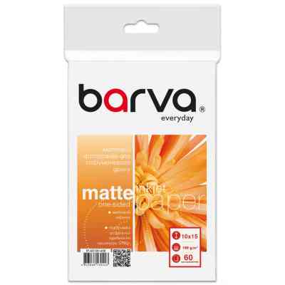 Фотобумага Barva 10x15, 190 g/m2, Everyday, Matte, 60c (IP-AE190-408) Винница