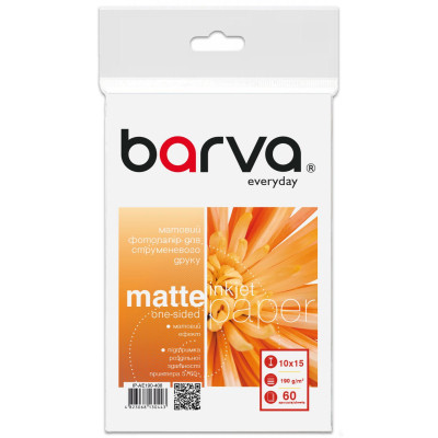 Фотобумага Barva 10x15, 190 g/m2, Everyday, Matte, 60c (IP-AE190-408) Винница - изображение 1