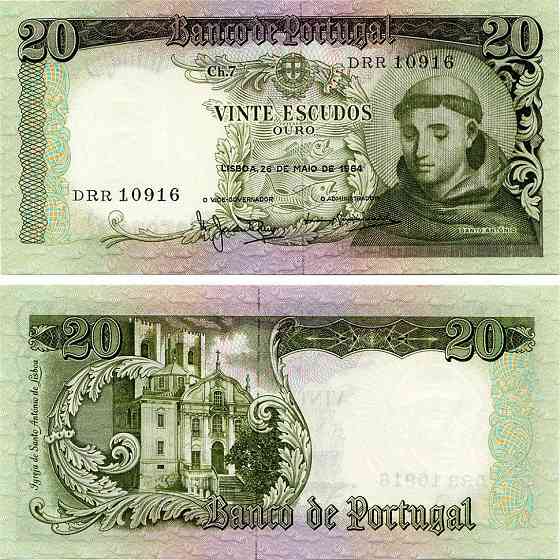 Португалія Portugal - 20 Escudos 1964 UNC Полтава