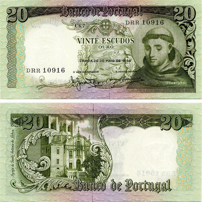 Portugal Португалия - 20 Escudos 1964 UNC Полтава - изображение 1