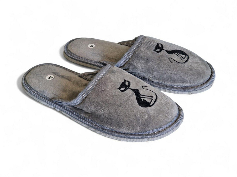 Женские домашние тапочки в сером цвете с Кошиня 36 р Одесса - изображение 1