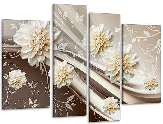 Модульна картина в спальні, вітальню Абстракція Квіти Art-603_4 110x160 см Київ