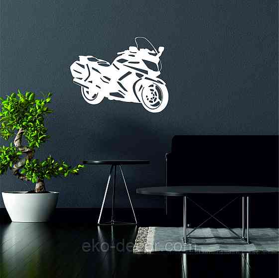 Декоративное настенное Панно «Мотоцыкл» Декор на стену 90*69 см, Белый Киев