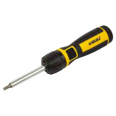 Отвертка Sigma с реверсом высокоскоростная c битами 12шт CrV Mega (4009821) Винница