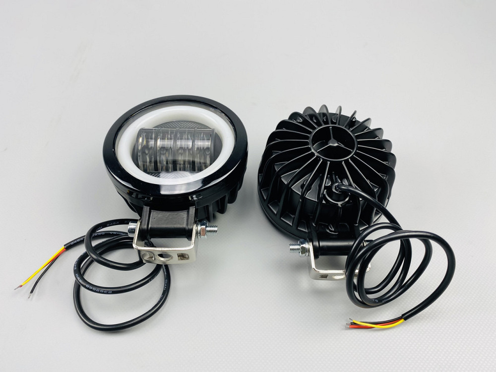 Світлодіодна лампа робочого освітлення, водонепроникна кругла фара 40W (+ LED кільце) для автомобіля Мукачево - фото 6