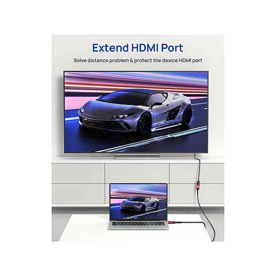 Кабель HDMI подовжувач шнур JSAUX 3.3FT 4K 60Hz HDMI 2.0 HDR HDCP2.2 плетений червоний для TV stick Blu-ray HDTV PC Київ