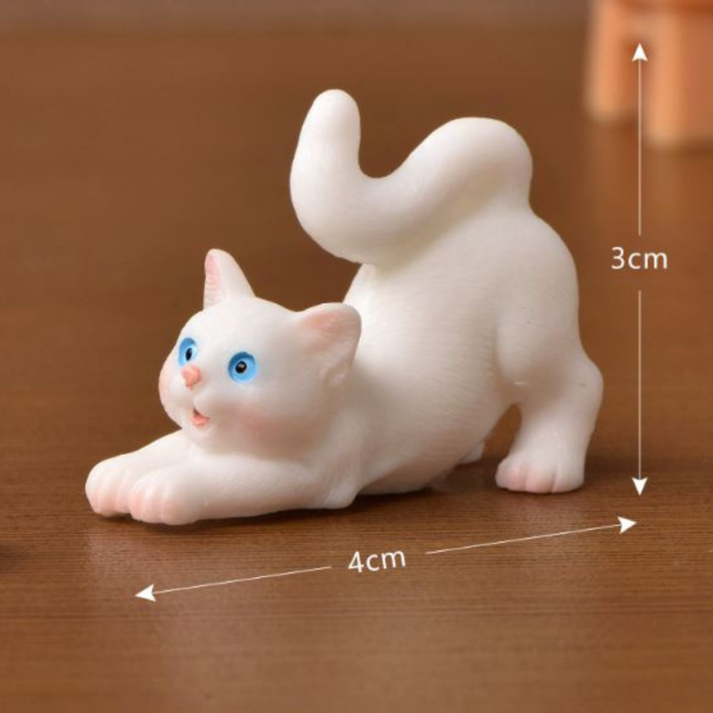 Декоративна фігурка Котик з книгою для флораріуму, моссаріуму, кашпо, міні-саду, мікроландшафту Білий 3 Одеса - фото 1