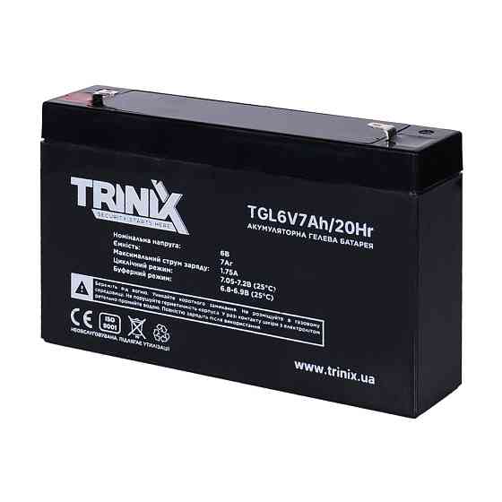 Акумуляторна батарея гелева 6В 7Аг Trinix TGL6V7Ah/20Hr GEL (44-00072) Київ