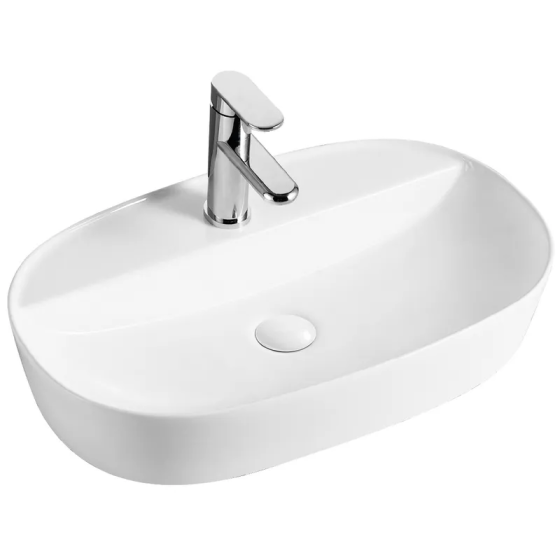 Раковина накладна Mixxus Premium ELLIPSE-0204 600х380х115mm з отвором під змішувач (MP6679) ( 10241 ) Харків