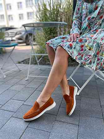 Лоферы женские KATI SHOES оранжевые натуральная замша демисезонные размер 35-40 (141) Коломия