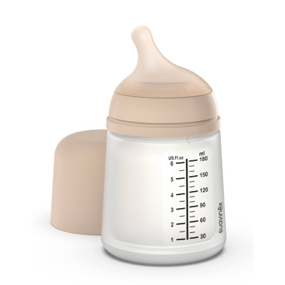 Пляшечка для годування Suavinex Zero. Zero Beige 180 мл, адаптивний потік (308416) Вінниця - фото 1