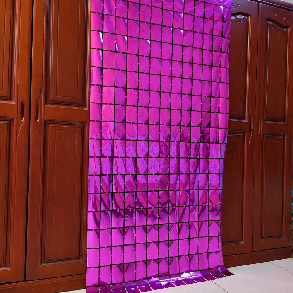 Дождик для фотозоны кубиками на стену 2 м на 1 м малиновый Киев - изображение 6