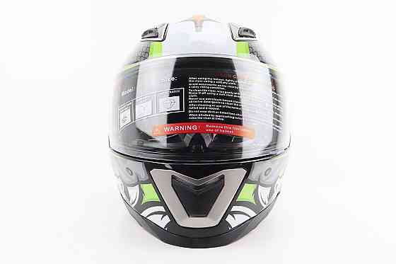 Шолом інтеграл, закритий BLD-M62 М (57-58см), СІРИЙ/НЕОНОВО-ЗЕЛЕНИЙ "T-Rex" Киев