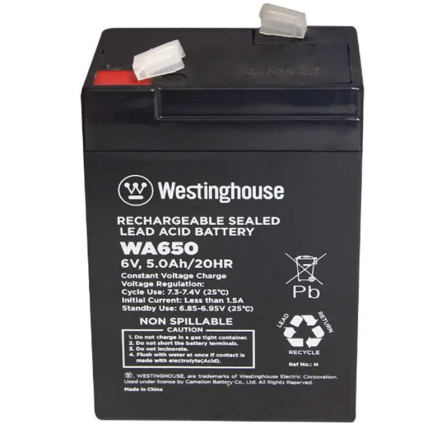 Батарея аккумуляторная свинцово-кислотная Westinghouse 6V, 5Ah, terminal F2 Ровно